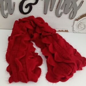 Super Soft 🍒 Red Scalloped Scarf